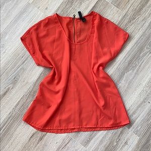 Beautiful Orange/Coral Fun & Flirt  Blouse